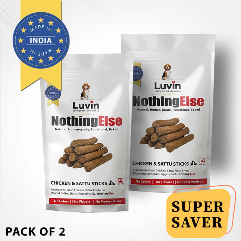 Luvin Nothing Else Chicken & Sattu Sticks for Dogs & Cats - luvin