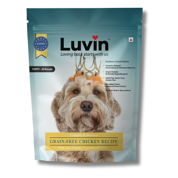 Luvin Puppy Premium Dry Dog Food | Grain-Free Chicken Recipe with Antioxidants, Fruits, Vegetables & Herbs