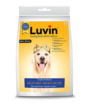 Luvin Adult Premium Dry Dog Food | Grain-Free Chicken Recipe with Antioxidants, Fruits, Vegetables & Herbs