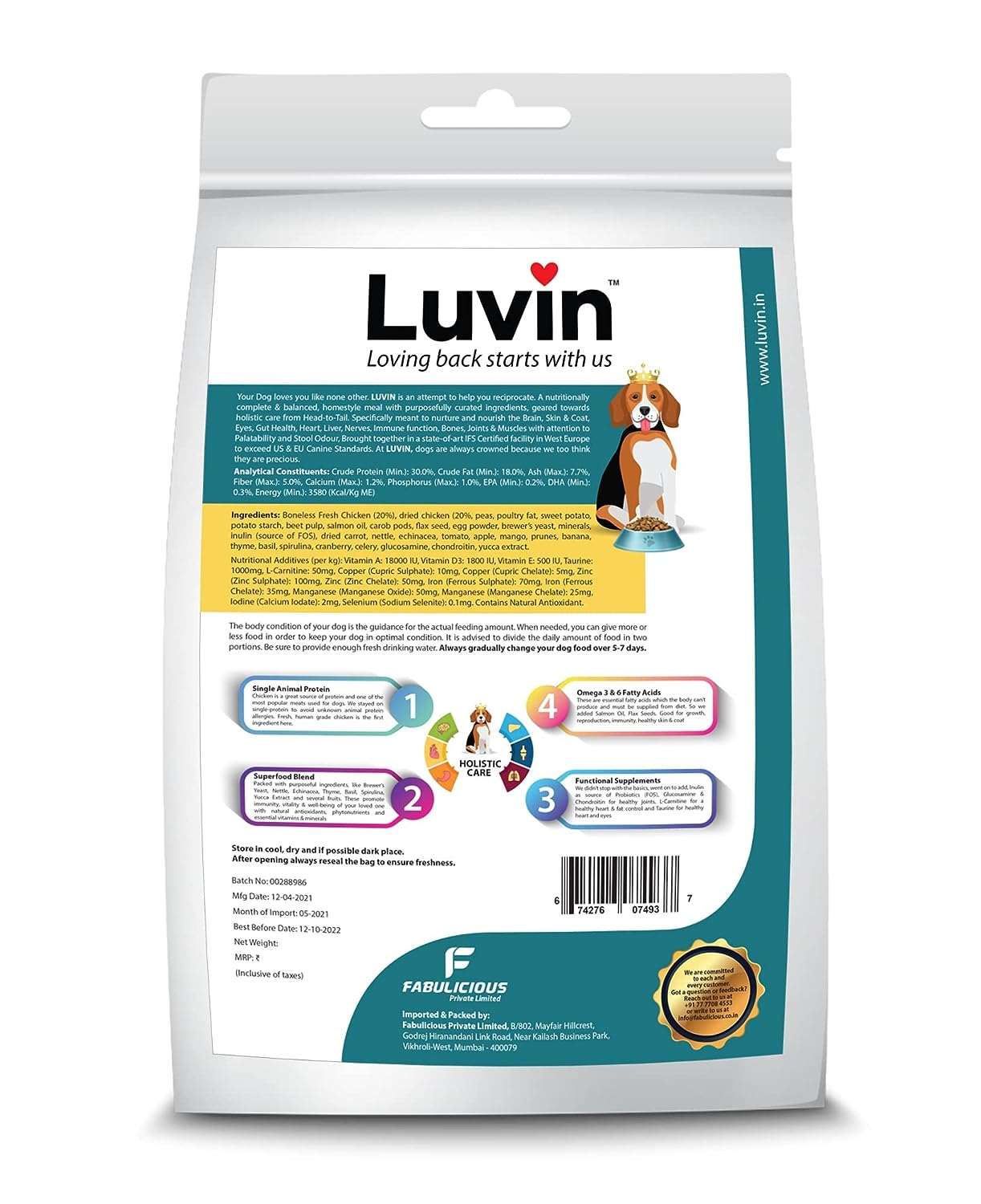 Luvin Puppy Premium Dry Dog Food - 20Kg - luvin