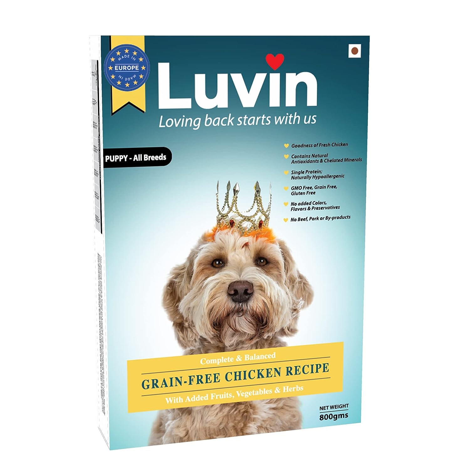 Luvin Puppy Premium Dry Dog Food - 800Gms - luvin