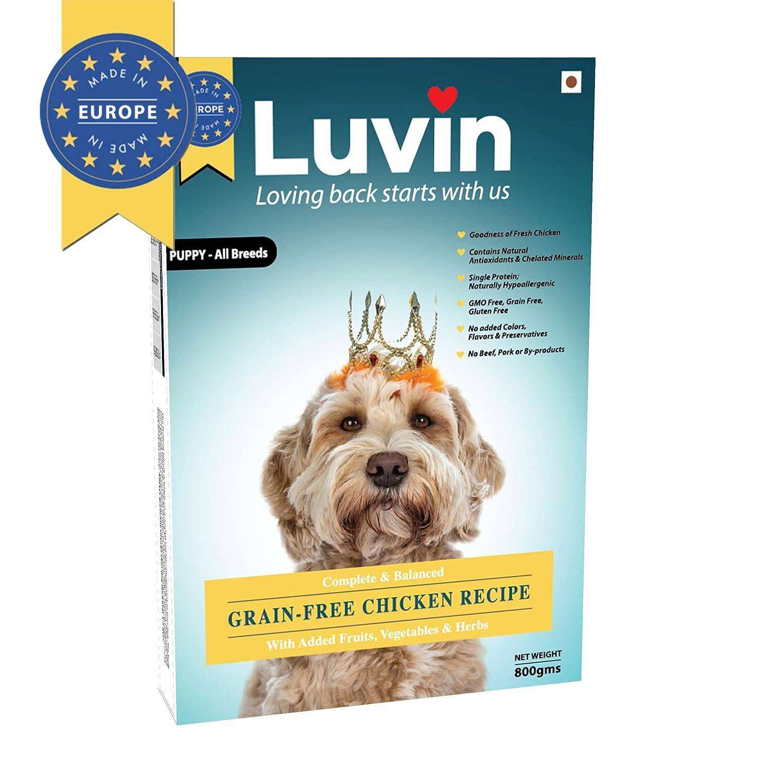 Luvin Puppy Premium Dry Dog Food - 800Gms - luvin