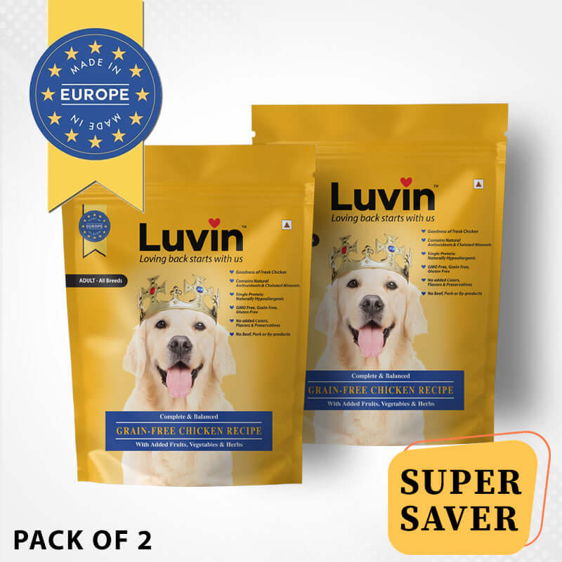 Luvin Adult Premium Dry Dog Food - 100Gms | Pack of 2 - luvin