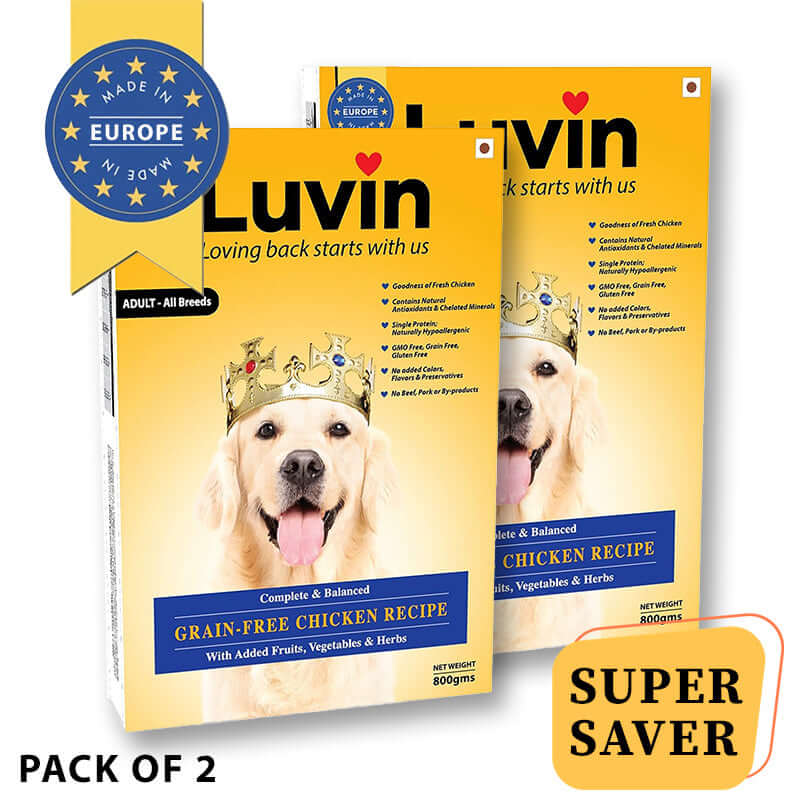 Luvin Adult Premium Dry Dog Food - 800Gms - luvin