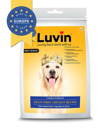 Luvin Adult Premium Dry Dog Food | Grain-Free Chicken Recipe with Antioxidants, Fruits, Vegetables & Herbs