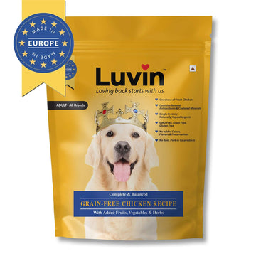Luvin Adult Premium Dry Dog Food | Grain-Free Chicken Recipe with Antioxidants, Fruits, Vegetables & Herbs