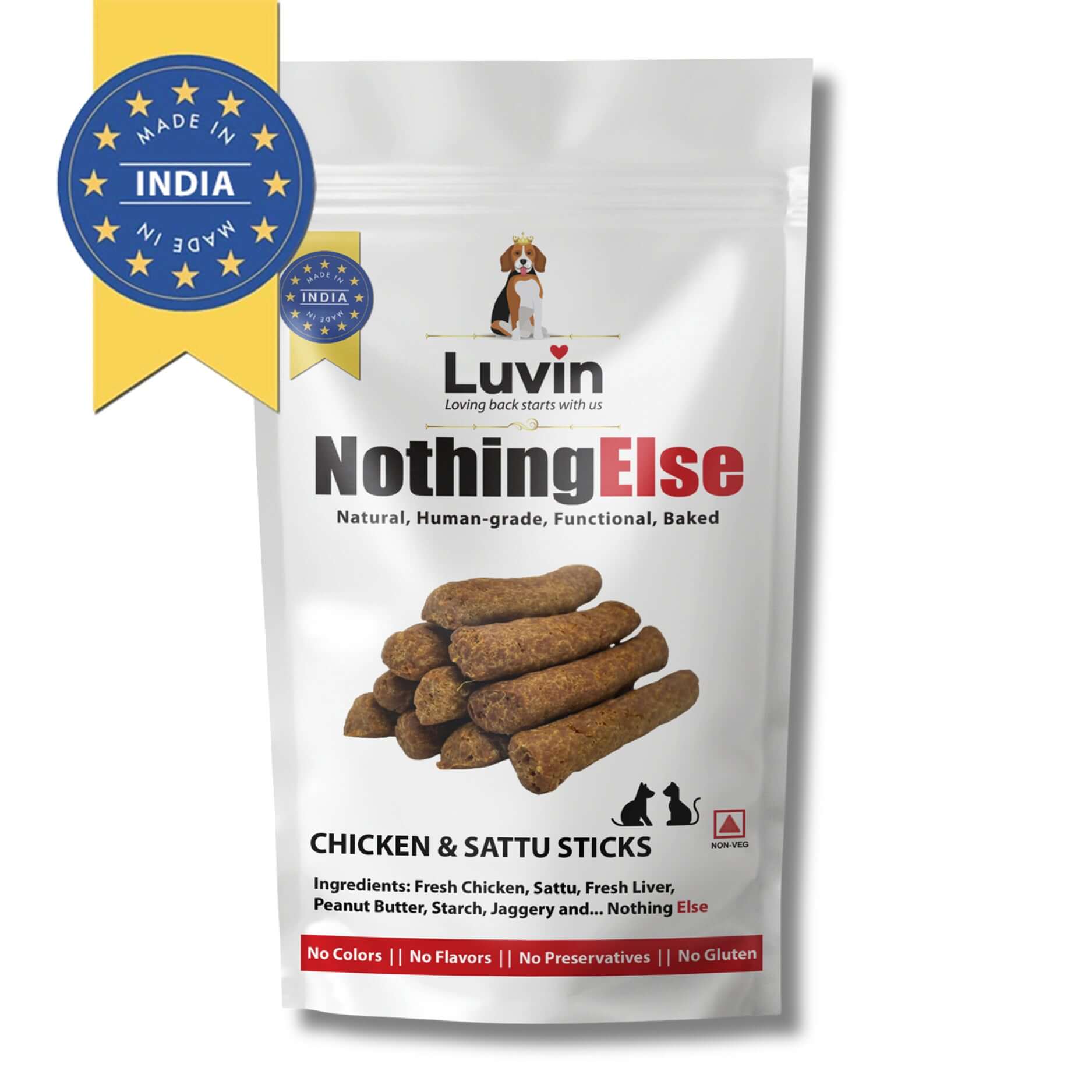 Luvin Nothing Else Chicken & Sattu Sticks for Dogs & Cats - luvin